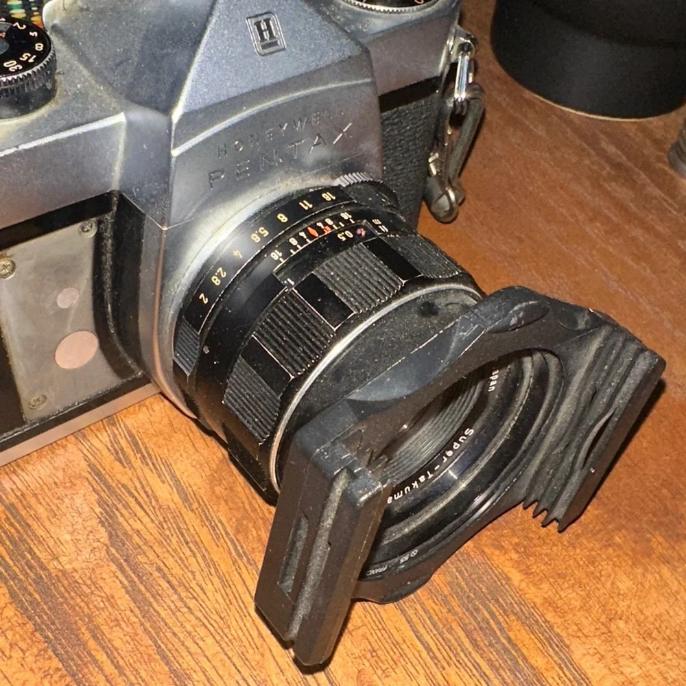 Honeywell Pentax Silver and Black Film Camera